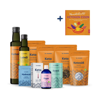Keto BOX Deluxe Inhalt plus Buch Wunderleicht Ketogen Essen mit allen Keto-Produkten