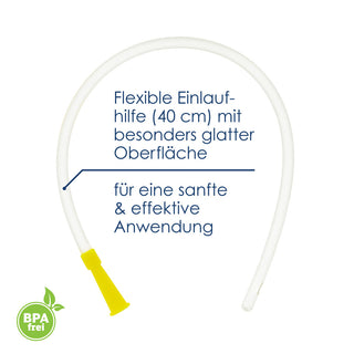 Flexible Einlaufhilfe 40 cm mit besonders glatter Oberfläche für sanfte Anwendung, BPA-frei