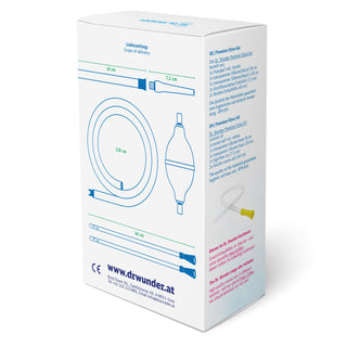 Dr. Wunder Klyso-Set Verpackung Rückseite mit Lieferumfang-Illustration und Massangaben
