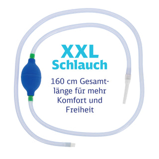 Klyso-Set XXL Schlauch 160 cm Gesamtlänge mit blauem Pumpball für mehr Komfort und Freiheit